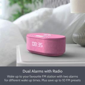 img 1 attached to Bluetooth Alarm Clock with USB Charger, QI Wireless Charging, Dual Alarms, Dimmable LED Display, and Speaker (Pink)