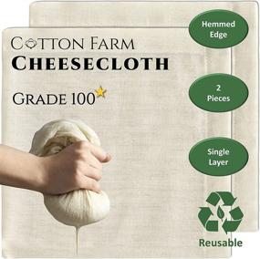 img 4 attached to 🧀 Premium Quality Cheesecloth - Grade 100 Cotton Farm, Ultra Fine, Unbleached, Hemmed Edge, Reusable and Washable; Double or Single Layer - 100% Cotton (2 Pieces - Single Layer)