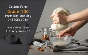 img 3 attached to 🧀 Premium Quality Cheesecloth - Grade 100 Cotton Farm, Ultra Fine, Unbleached, Hemmed Edge, Reusable and Washable; Double or Single Layer - 100% Cotton (2 Pieces - Single Layer)