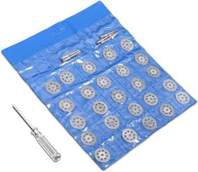 img 2 attached to 545 Diamond Cutting Wheel Set (22mm) - 25pcs with 402 Mandrel (3mm) - 5pcs and Screwdriver: Ideal for Rotary Tools