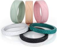 💍 silicone wedding band for women by rinfit rings - soft, stackable &amp; u.s. design patent pending - sizes 4-10 logo