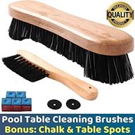 enhanced rail cleaning brushes for billiard pool tables - includes bonus cue chalk cubes and pool table spot dot stickers логотип