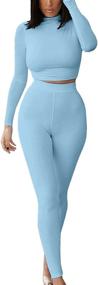 img 1 attached to 👗 Mulisky Women's Casual 2 Piece Outfits: Sexy Bodycon Crop Top & Long Pants Tracksuit Set