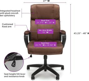 img 3 attached to 🪑 OFM ESS-3081-BRN: Plush High-Back Microfiber Office Chair in Brown - Luxurious Comfort for Your Workspace