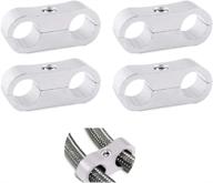 4pcs silver aluminum hose separator clamp - fuel line, oil line, brake line, water pipe, and gas line mounting divider adapter fitting | fits 3/8 fuel line logo