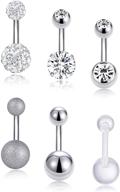 ofeiyaa stainless button piercing silver logo