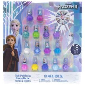 img 4 attached to Disney Frozen 2 - Townley Girl Non-Toxic Peel-Off Nail Polish Set: Glitter, Opaque Colors with Nail Gems for Girls, Kids, Toddlers (Ages 3+), Perfect for Parties, Sleepovers, Makeovers - 18 Pcs