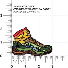 img 2 attached to Winks For Days Hiked It Liked It Hiking Boot Patch - Iron-On Embroidered Detail