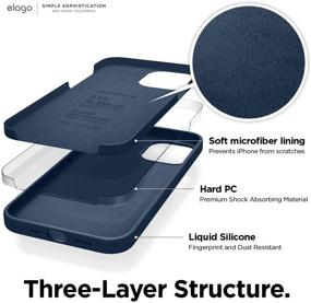 img 1 attached to 📱 elago iPhone 12/12 Pro Case 6.1 inch - Liquid Silicone, Full Body Protection, Blue - Soft Microfiber Lining