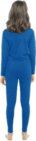 img 1 attached to 👧 Kids Fleece Lined Base Layer Top & Bottom - Girls Thermal Underwear Set, Long Johns