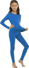 img 3 attached to 👧 Kids Fleece Lined Base Layer Top & Bottom - Girls Thermal Underwear Set, Long Johns