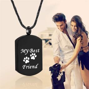 img 3 attached to 🐾 Yinplsmemory Paw Print Dog Tag Cremation Jewelry - Remembering My Best Friend with a Special Pet Memorial Necklace for Dog/Cat Ashes