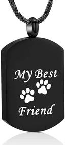 img 4 attached to 🐾 Yinplsmemory Paw Print Dog Tag Cremation Jewelry - Remembering My Best Friend with a Special Pet Memorial Necklace for Dog/Cat Ashes