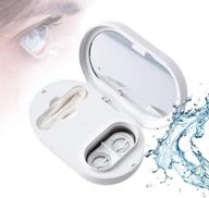 ultimate contact lens cleaning machine: ultrasonic cleaner with 56000hz technology, tear protein removal, usb rechargeable - includes beauty mirror logo