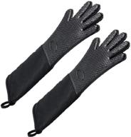 🧤 premium extra long silicone oven mitts - superior heat resistance, quilted liner, 1 pair logo