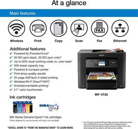 img 2 attached to 🖨️ Epson WF-4730 Wireless Color Inkjet All-in-One Printer with Wi-Fi Direct, Amazon Dash Replenishment Ready (Copier, Scanner)
