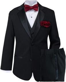 img 4 attached to 🎩 Classy Spring Notion Tuxedo Handkerchief: Boys' Black Yellow Clothing