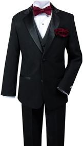 img 3 attached to 🎩 Classy Spring Notion Tuxedo Handkerchief: Boys' Black Yellow Clothing