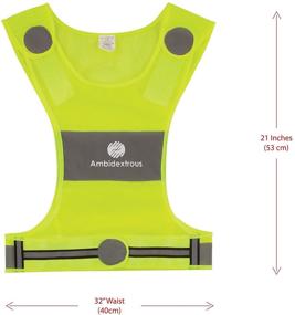 img 2 attached to High Visibility Ambidextrous Reflective Vest for Running, Cycling, Jogging, Dog Walking - Waist 26-52 inches - Yellow Reflector Vest - Safety Gear for Men and Women