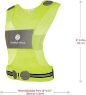 high visibility ambidextrous reflective vest for running, cycling, jogging, dog walking - waist 26-52 inches - yellow reflector vest - safety gear for men and women logo