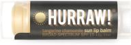 🌞 hurraw! sun lip balm (organic, certified vegan, broad spectrum spf 15, tangerine, chamomile): zinc oxide protection, gluten free. non-gmo, 100% natural. bee, shea, soy, and palm free. made in the usa. logo