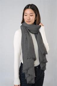 img 1 attached to 🧣 Stylish and Versatile Portola Crinkled Wool Blend Blanket Size Scarf: Perfect as a Shawl or Wrap