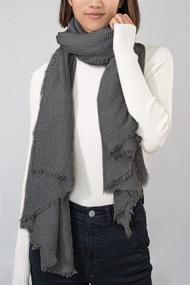 img 3 attached to 🧣 Stylish and Versatile Portola Crinkled Wool Blend Blanket Size Scarf: Perfect as a Shawl or Wrap