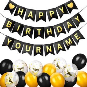img 4 attached to 🎉 Happy Birthday Banner - Customizable Party Decorations for Any Occasion | Reusable Bunting Banner, Confetti Balloons | Ideal for Men, Women, Boys, Girls, and Kids