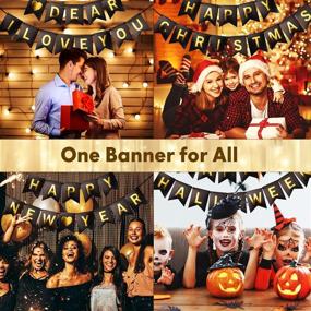 img 1 attached to 🎉 Happy Birthday Banner - Customizable Party Decorations for Any Occasion | Reusable Bunting Banner, Confetti Balloons | Ideal for Men, Women, Boys, Girls, and Kids