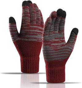 img 4 attached to Winter Gloves Screen Non Slip Fleece Men's Accessories and Gloves & Mittens