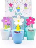 🌼 sfizzio daisy tea инфузоры: наполните свой чай стилем, набор из 3 с поддоном для капель из горшкацветка логотип