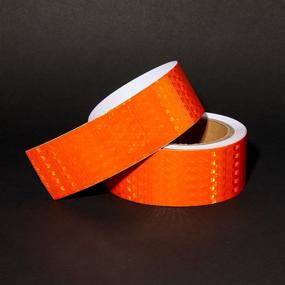 img 1 attached to Safety Reflective Tape for Cars - Vibrant Orange Shade