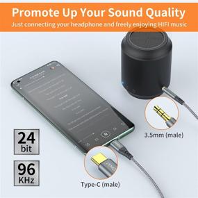 img 3 attached to 🎧 JXMOX USB C в аудио-джек 3.5 мм аудио кабель (4 фута) - Совместим с Samsung Galaxy S21 S20 Ultra, Google Pixel 3 4 5 XL, iPad Pro - серый