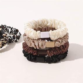 img 1 attached to 🎀 Silk Hair Ties and Satin Scrunchies - Small Mini Scrunchy Hair Accessories for Women with Thick Hair - Cute Soft No Slip Hair Elastics - Ponytail Holder for Curly Hair - No Damage Hair Ties - Perfect Gift for Girls