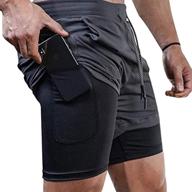 men's 2-in-1 stealth shorts – surenow running shorts for workout and outdoor sports, 7-inch gym yoga training shorts logo