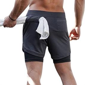 img 3 attached to Men's 2-in-1 Stealth Shorts – Surenow Running Shorts for Workout and Outdoor Sports, 7-Inch Gym Yoga Training Shorts