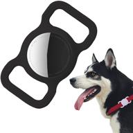 🐾 silicone protective case for airtag gps tracker: lightweight, anti-scratch, anti-lost - ideal for dog/cat collar - black 1pack logo