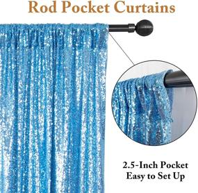 img 1 attached to 🎉 Stunning Baby Blue Sequin Backdrop - Perfect for Photo Booths, Christmas & Events - 2FTx7FT