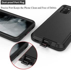 img 1 attached to Samsung Galaxy A02s Case with Screen Protectors: Rugged 📱 Full Body Protection with Kickstand and Belt Clip Holster (Black)