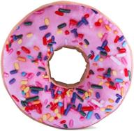 hyseas round pink donut throw pillow: 14 inch 3d digital print, fun food shape, soft plush cushion for couch, chair, floor, sofa logo