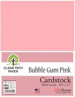 bubble gum pink cardstock - high-quality 8.5 x 11 inch paper - 65lb cover - 100 sheets - clear path paper logo