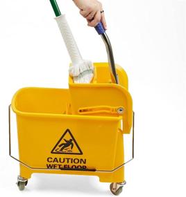 img 1 attached to 🧹 Mind Reader Commercial Mop Bucket with Down Press Wringer - 22 Quart Capacity - Yellow - MOPT20-YLW: Efficient Cleaning Solution for Commercial Spaces