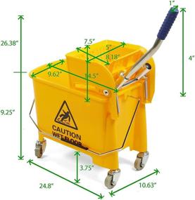 img 2 attached to 🧹 Mind Reader Commercial Mop Bucket with Down Press Wringer - 22 Quart Capacity - Yellow - MOPT20-YLW: Efficient Cleaning Solution for Commercial Spaces