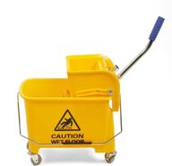 🧹 mind reader commercial mop bucket with down press wringer - 22 quart capacity - yellow - mopt20-ylw: efficient cleaning solution for commercial spaces logo