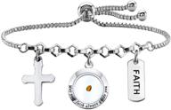 🌼 stylish myospark mustard seed cross bracelet: an inspiring religious jewelry for women & girls logo