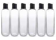🧴 set of 6 ljdeals bpa-free 8 oz clear plastic bottles with black disc top caps - refillable containers for shampoo, lotions, creams & more - made in usa logo