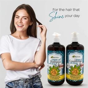 img 2 attached to Vita A to Zee Moroccan Argan Oil Biotin Shampoo & Conditioner Set: Natural Hair Repair & Moisturization Treatment for Dry, Damaged Hair, DHT Blocker & Anti Hair Loss