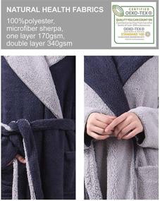 img 2 attached to 🛀 Cozy and Stylish: Reversible Sherpa Hooded Lightweight Ladies Bathrobe with Double Layers