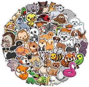 img 3 attached to 🐾 Nature Animal Sticker Pack: 50PCS Cute Animal Waterproof Stickers - Ideal Gift for Kids, Teens, and Adults - Suitable for Water Bottles, Notebooks, Skateboards, Suitcases, and Guitars