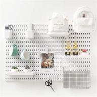joybhole 33x22 pegboard combination kit and 18 accessories - shelf storage bins, hooks, brackets, clips - no drilling required for garage, kitchen, living room, bathroom, office - white, pack of 6 logo